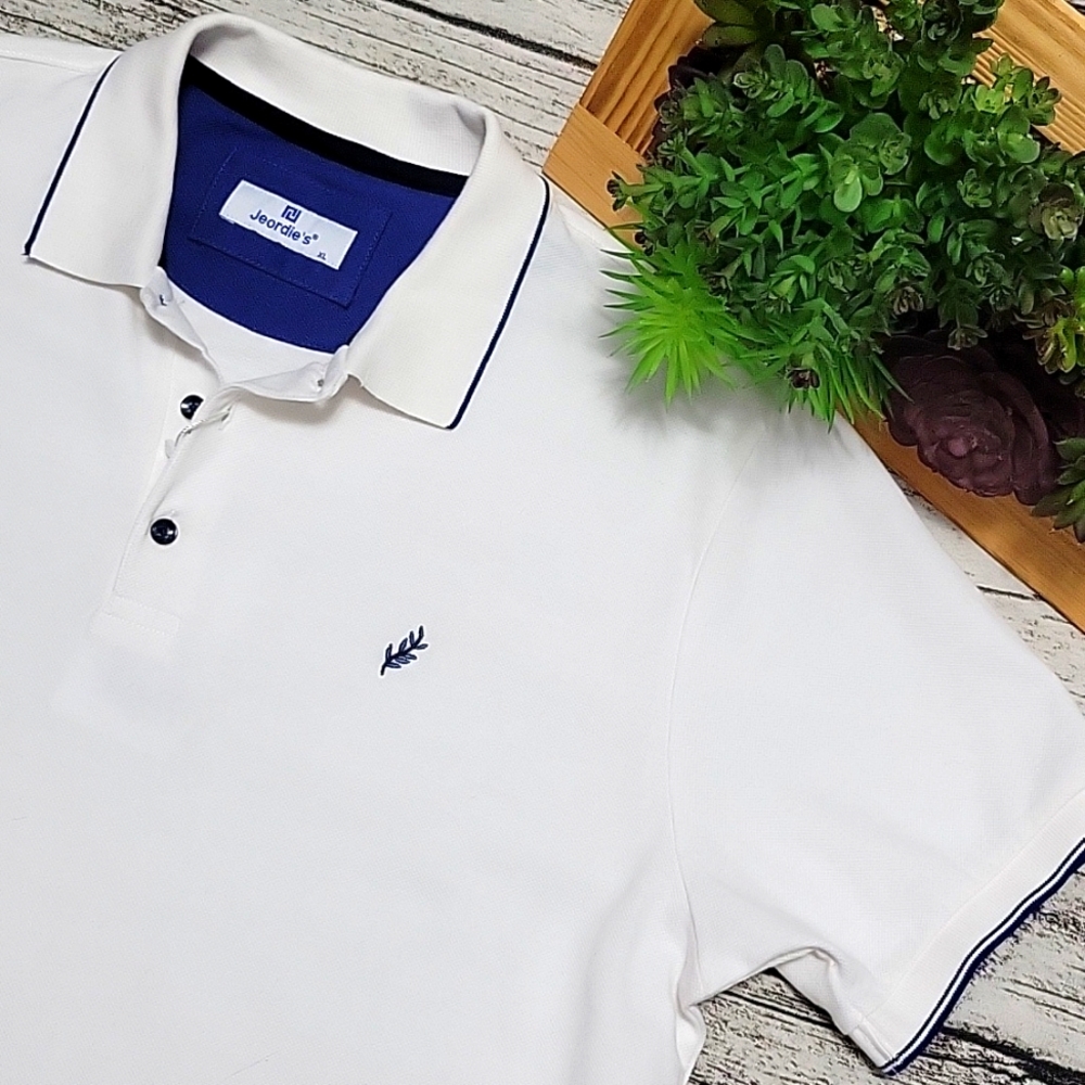 NWT Men's White 100% Polo Shirt, L/XL